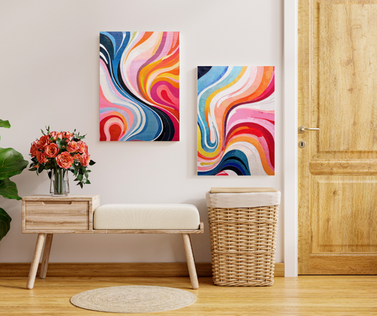 Color Cascade – Set of 2(Canvas)
