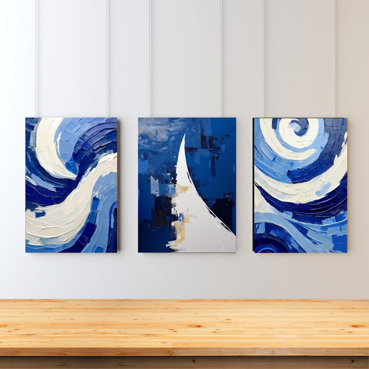 Ocean Pulse – Set of 3(Canvas)