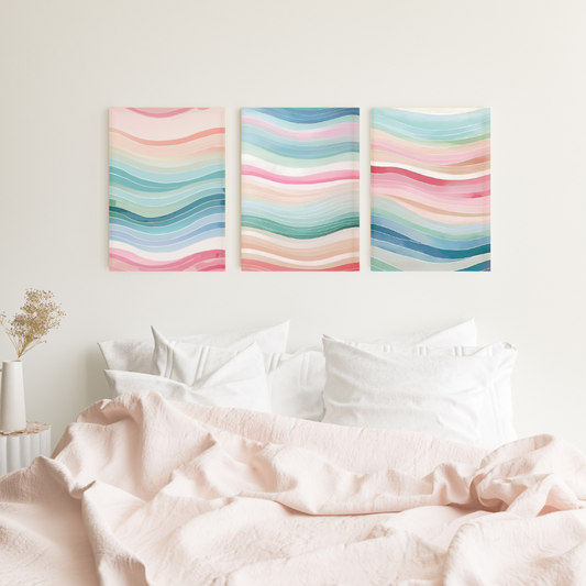 Pastel Whispers – Set of 3(Canvas)