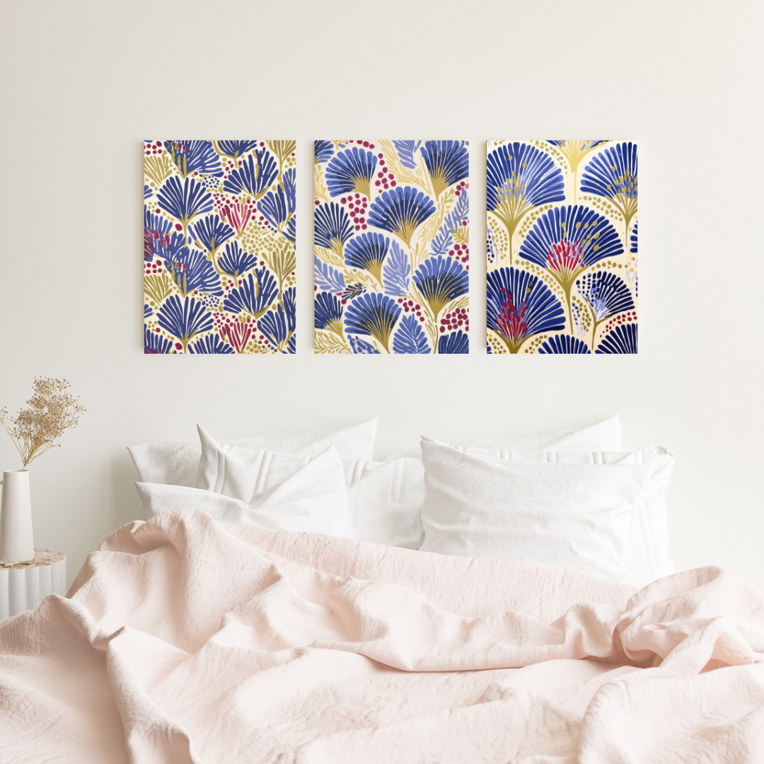 Palmetto Bloom – Set of 3 (Canvas)