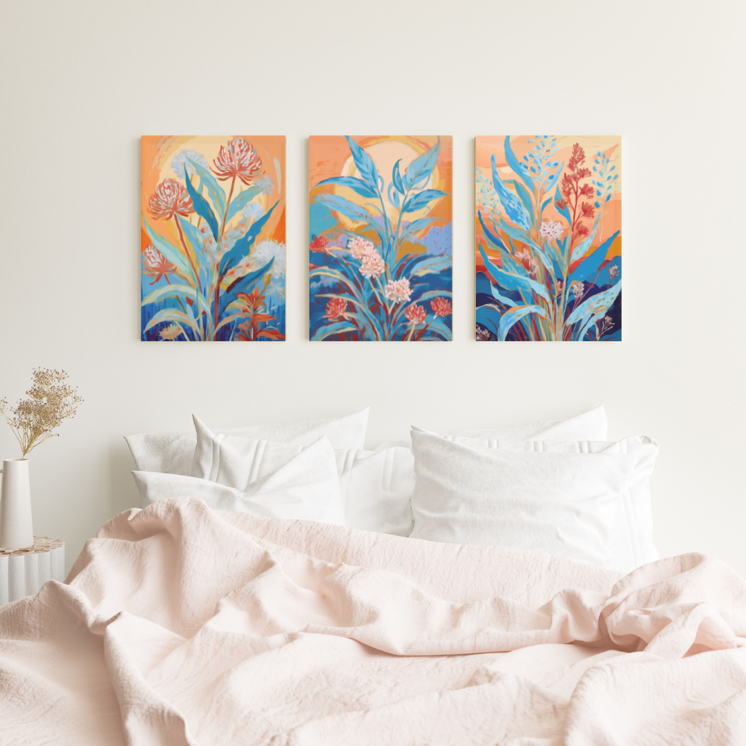 Sunset Botanica - Set of 3(Canvas)