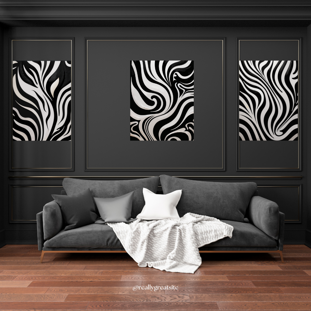Monochrome Muse - Set of 3(Canvas)
