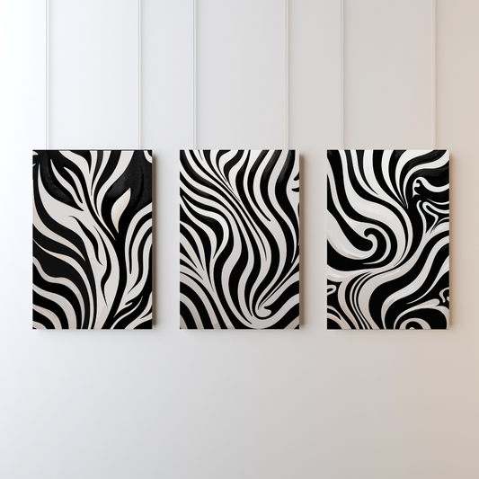 Monochrome Muse - Set of 3(Canvas)