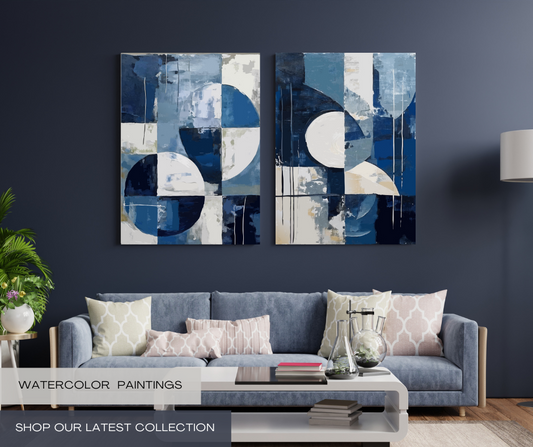 Midnight Geometry - Set of 2(Canvas)