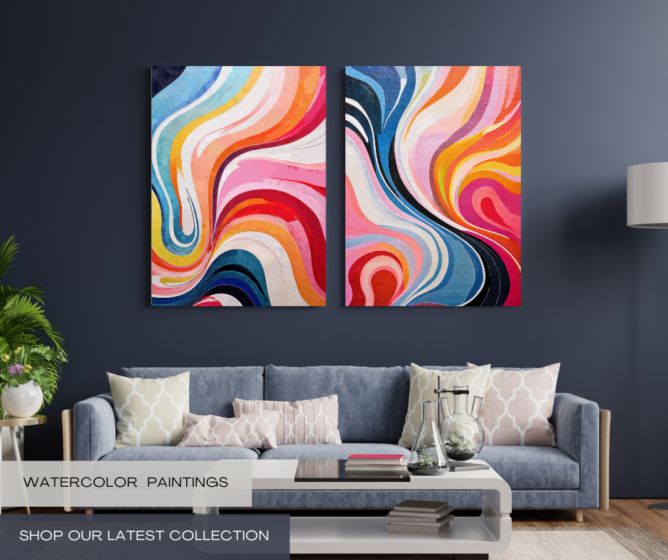Color Cascade – Set of 2(Canvas)