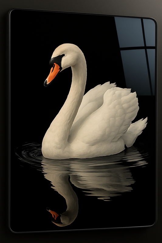 Swan Solitude - Glass Art