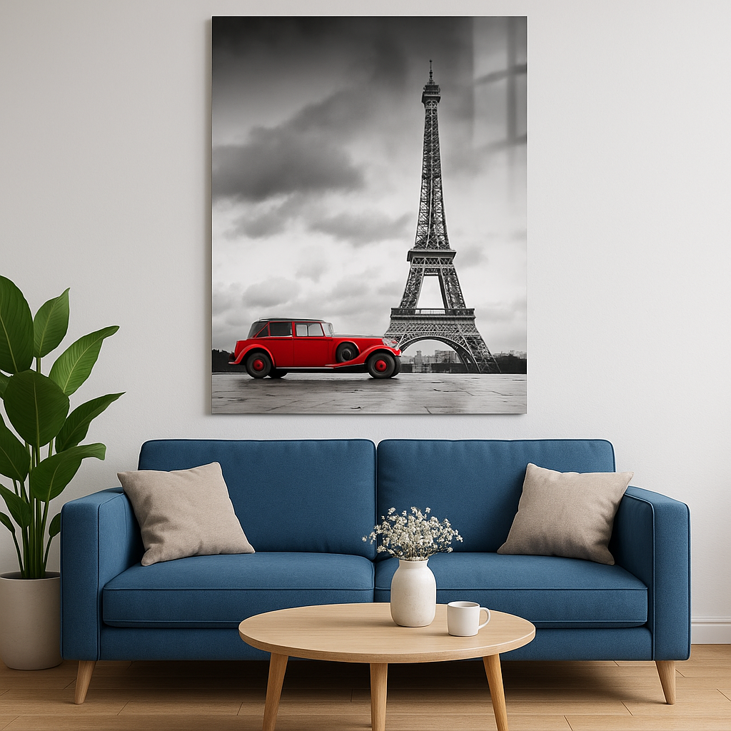 Parisian Rouge Elegance - Glass Art