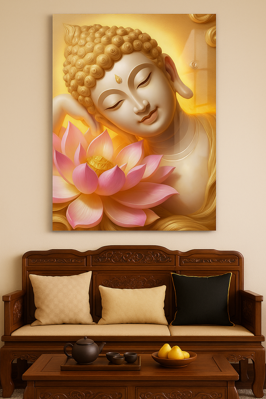 Elysian Lotus Buddha - Glass Art