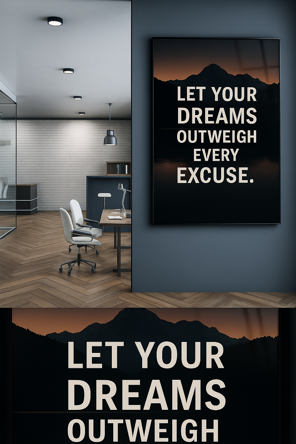 Dream Over Excuse - Glass Art