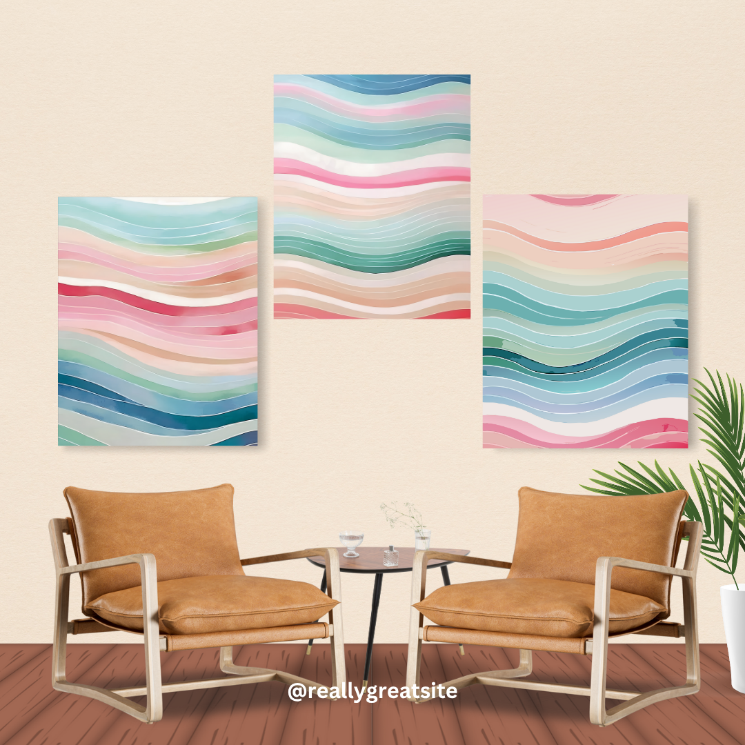 Pastel Whispers – Set of 3(Canvas)