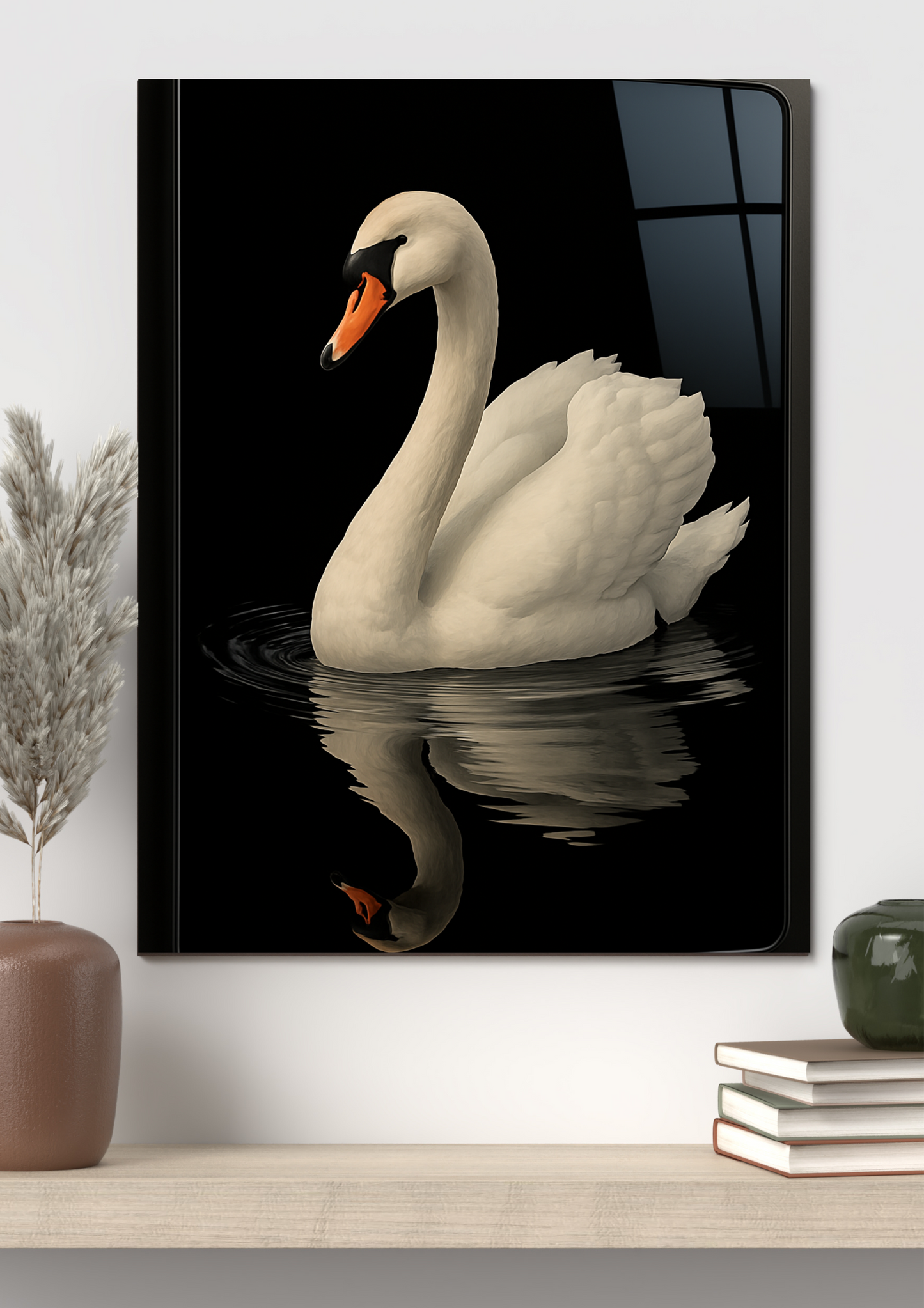 Swan Solitude - Glass Art