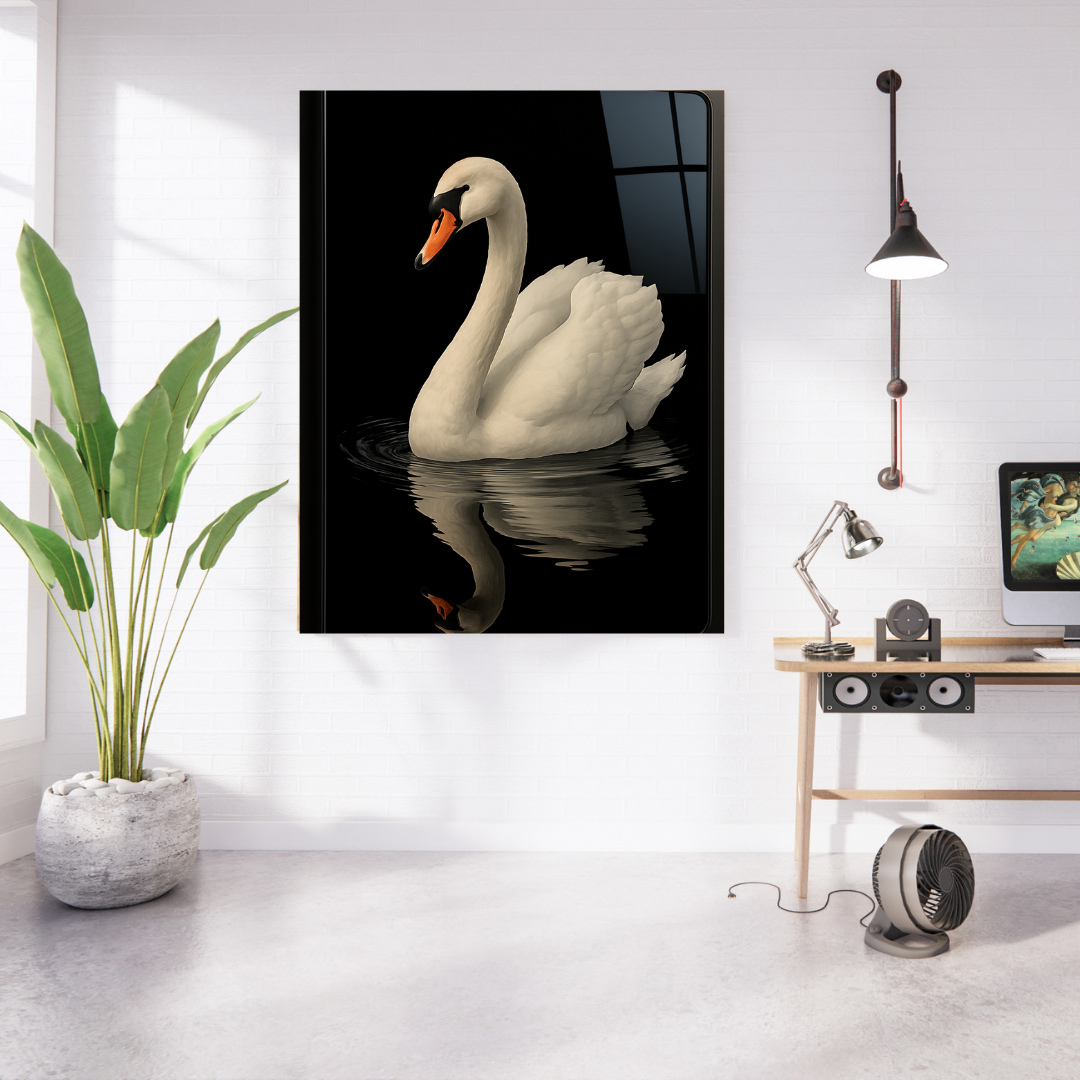 Swan Solitude - Glass Art