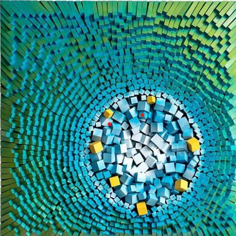 Aqua Vortex - Wood  Art