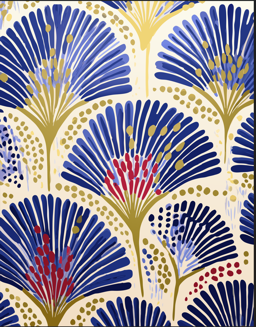Palmetto Bloom – Set of 3 (Canvas)