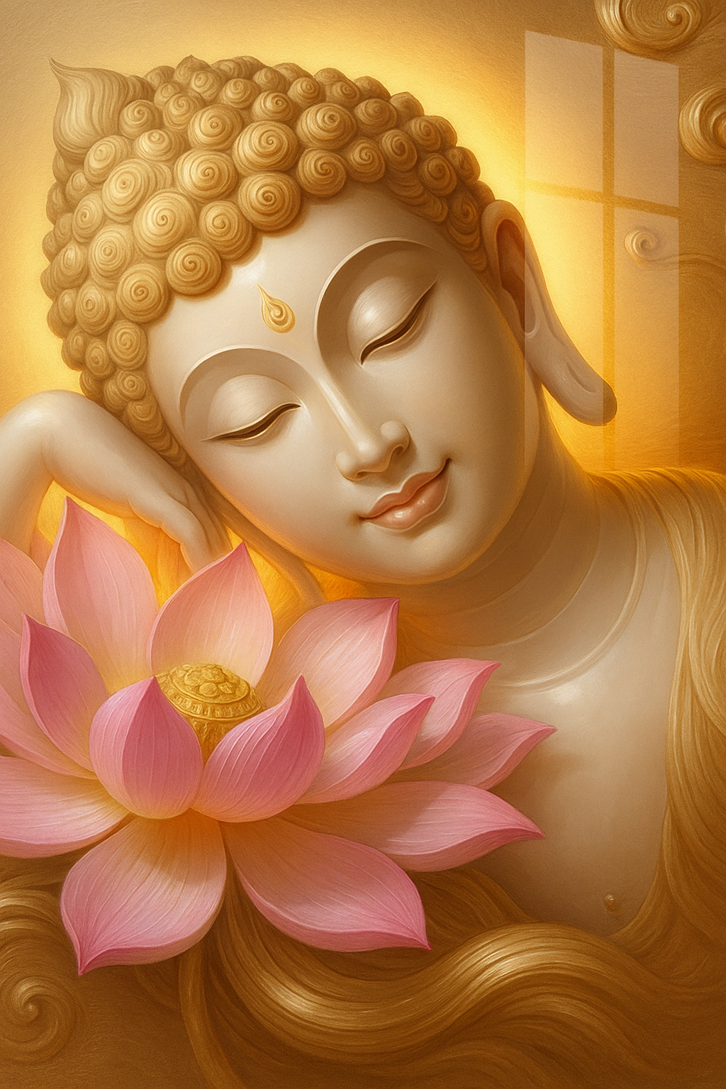 Elysian Lotus Buddha - Glass Art