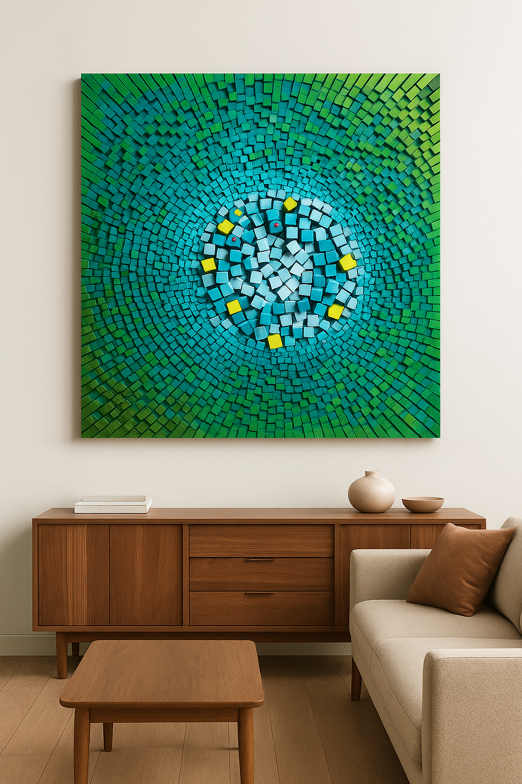 Aqua Vortex - Wood  Art