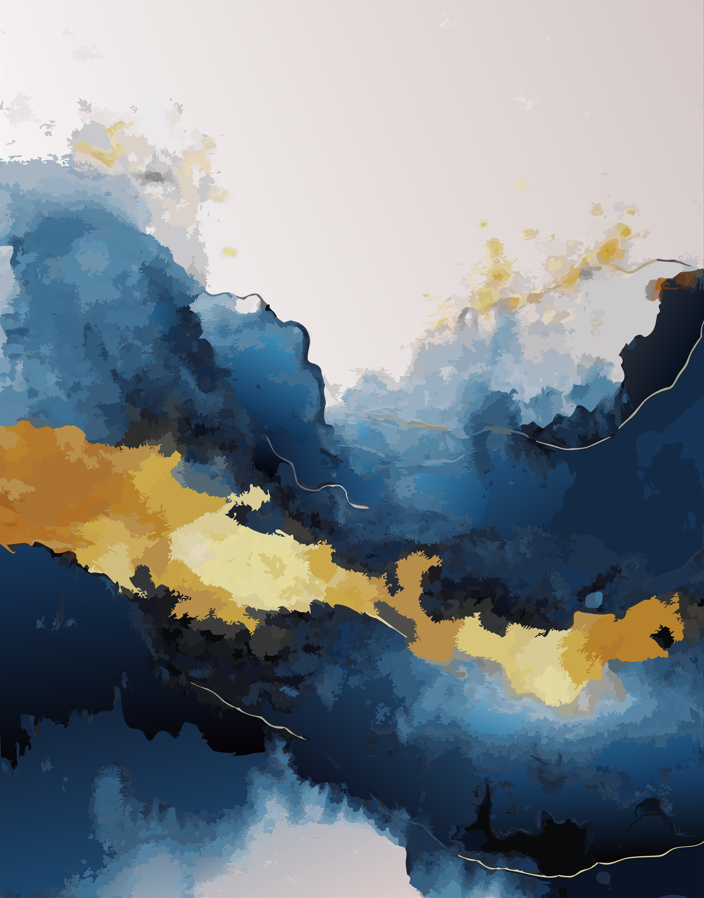 Golden Horizon – Set of 3(Canvas)