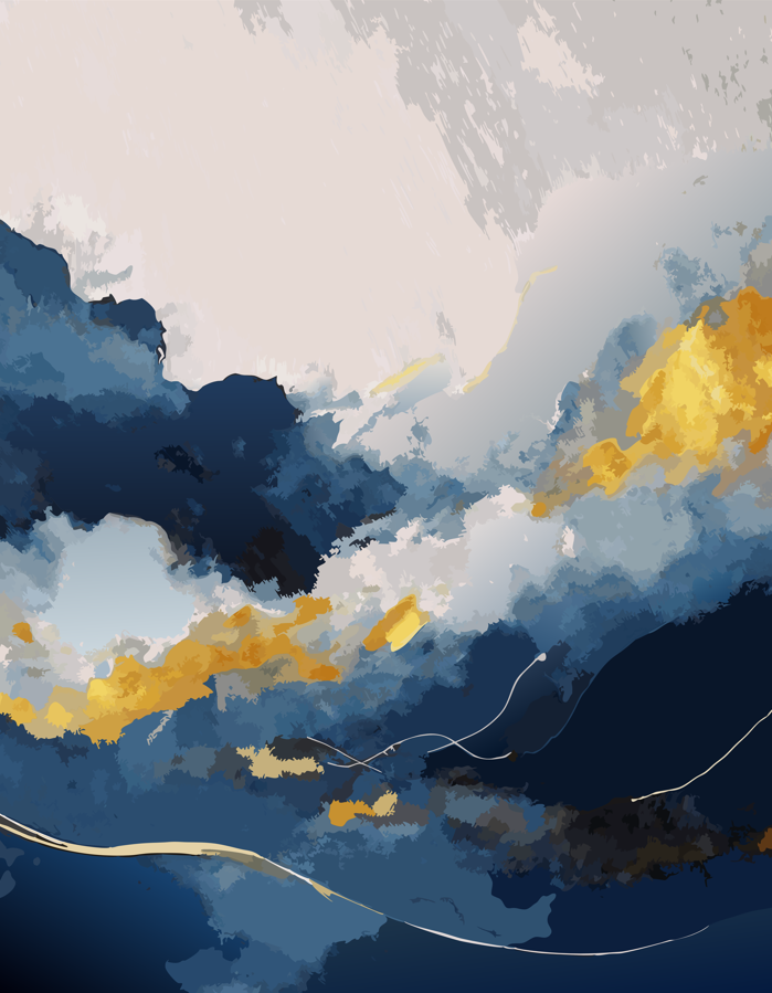 Golden Horizon – Set of 3(Canvas)